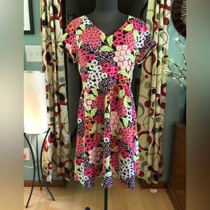 NWT Kaari Blue Bold Floral Print Mini Dress